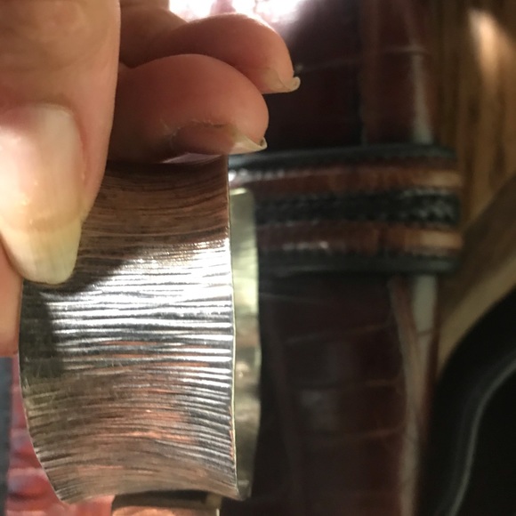 Sterling cuff with faceted onyx - Picture 3 of 6